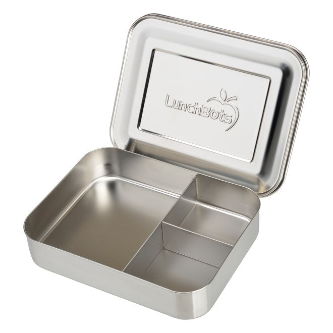 LunchBots Large Trio Stainless Steel Lunch Container -Three