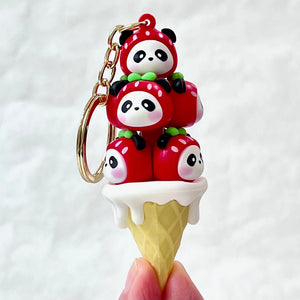 Strawberry Panda Key Charm