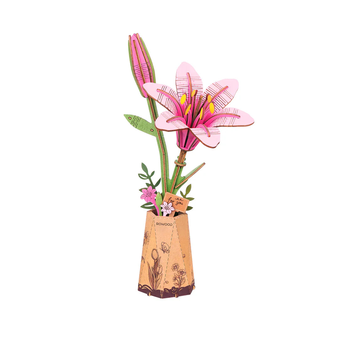 Wooden Puzzle: Pink Lily