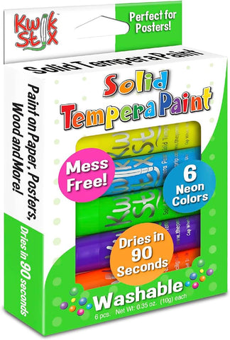 Solid Tempera Paint Stix | Neon | Set of 6