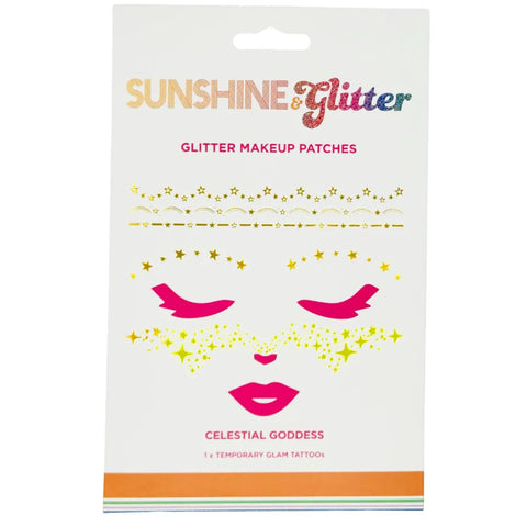 Sunshine & Glitter Face Tattoos | Celestial Goddess