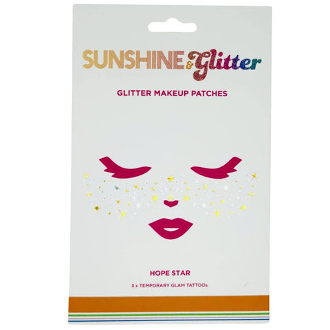 Sunshine & Glitter Face Tattoos | Hope Star