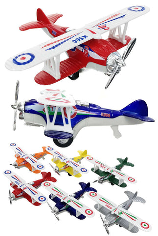 Diecast Pullback Classic Biplane