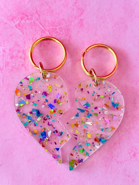 Best Friend Confetti Keychain