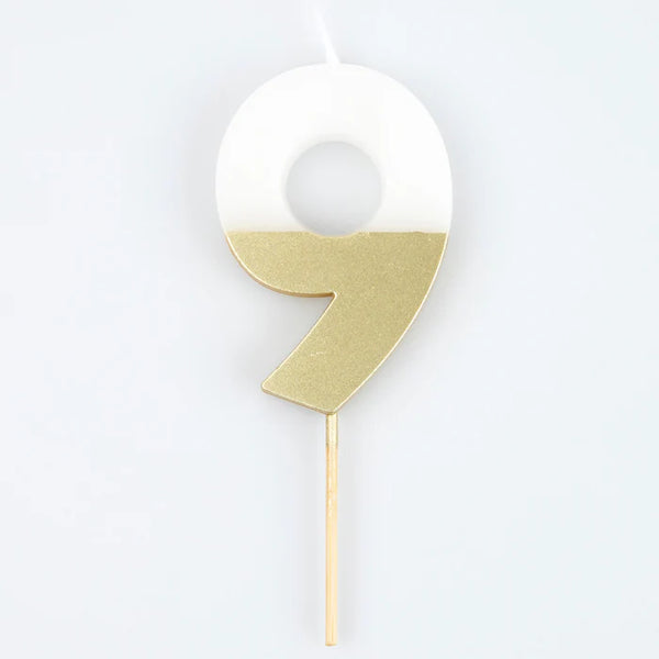 Gold Dipped Number Candles