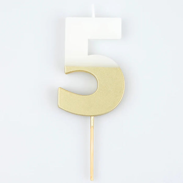 Gold Dipped Number Candles