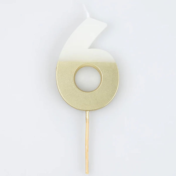 Gold Dipped Number Candles