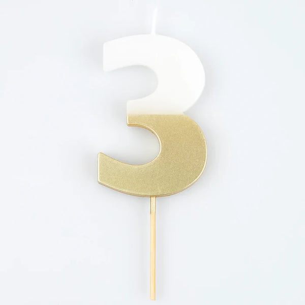 Gold Dipped Number Candles