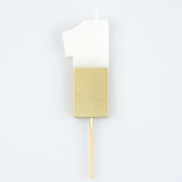 Gold Dipped Number Candles